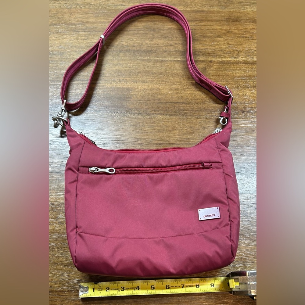 Pacsafe Maroon Shoulder Bag
